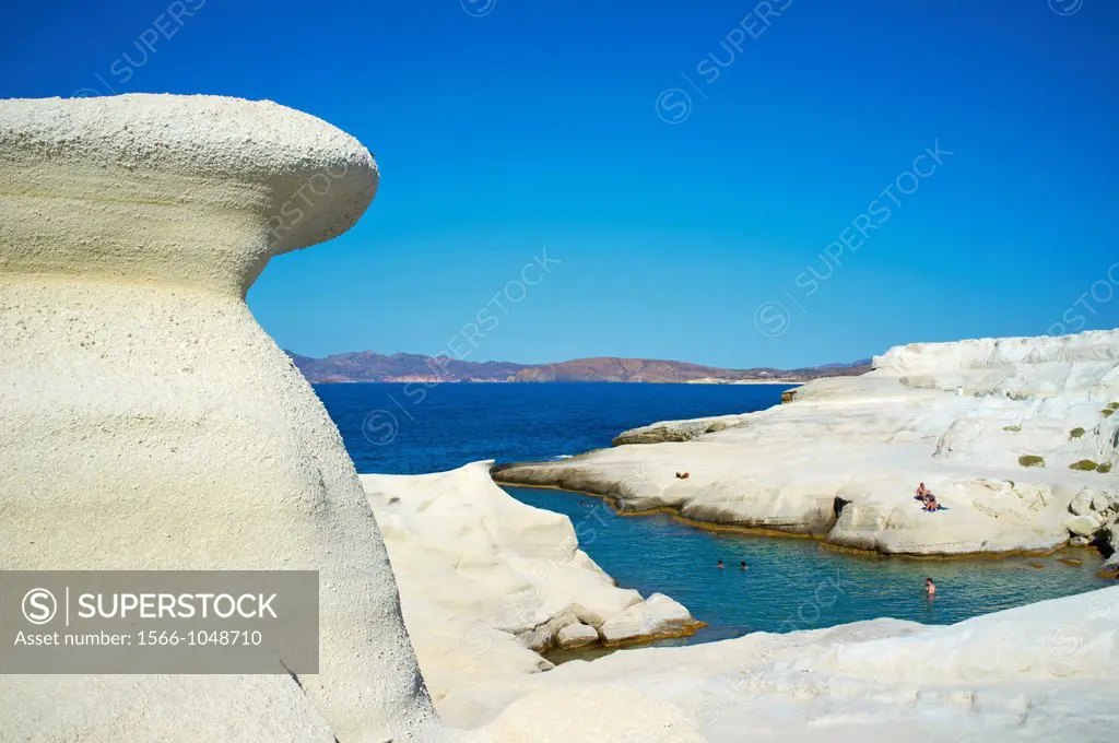 Greece, Cyclades islands, Milos island, Sarakiniko beach