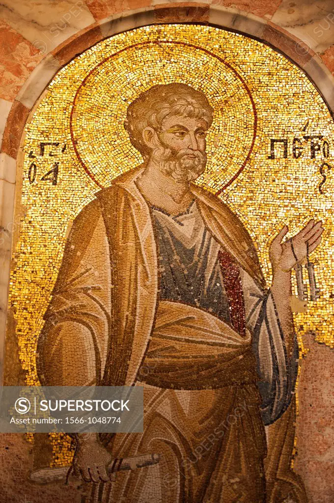 Saint Peter Mosaic, Esonarthex, Church of the Holy Saviour in Chora or Kariye Camii, Istanbul, Turkey