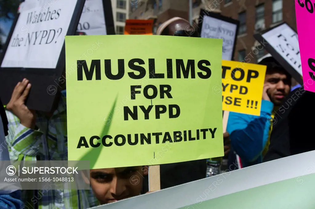 Thousands of demonstrators march down Fifth Avenue in New York for a silent march protesting the NYPD policy of stop and frisk The participants say th...