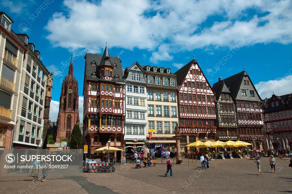 Römerberg square Altstadt the old town Frankfurt am Main state of Hesse Germany Europe