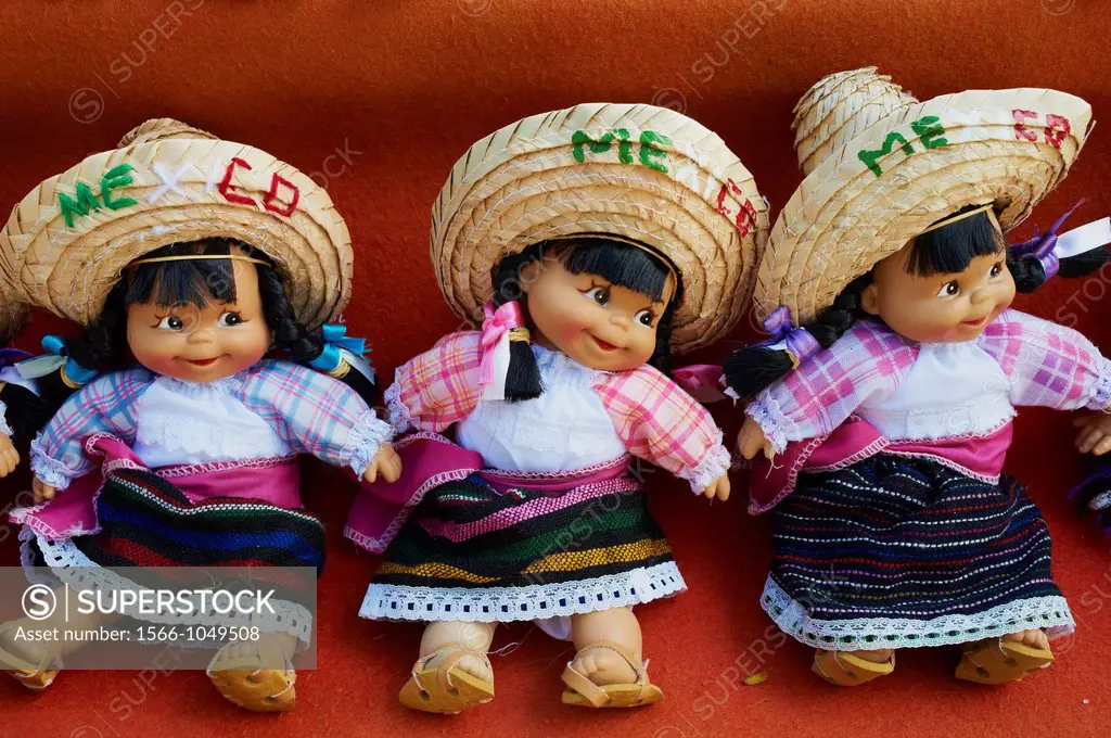 Mexico, Quintana Roo State, Riviera Maya, Cancun, hotel zone, craft shop, mayan doll