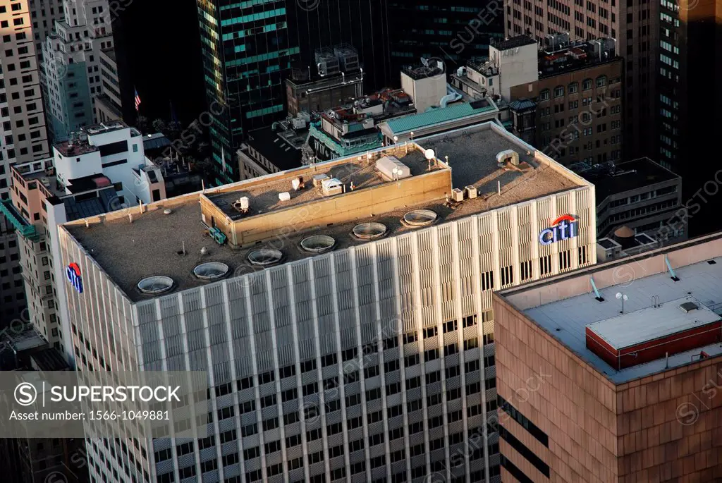 Citibank building in New York from above
