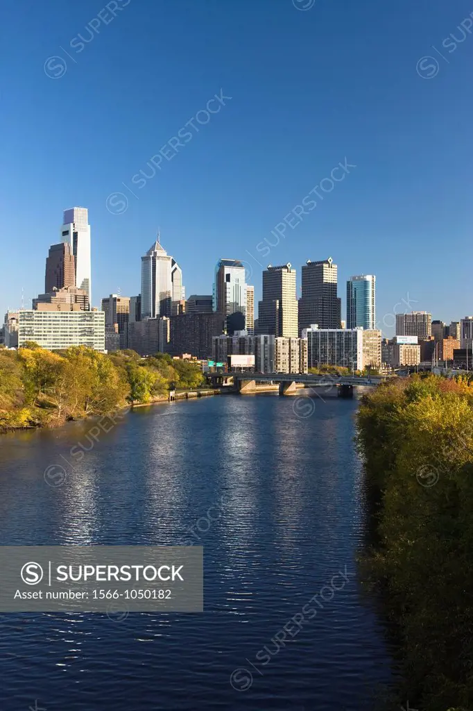 Schuylkill River Downtown Skyline Philadelphia Pennsylvania USA
