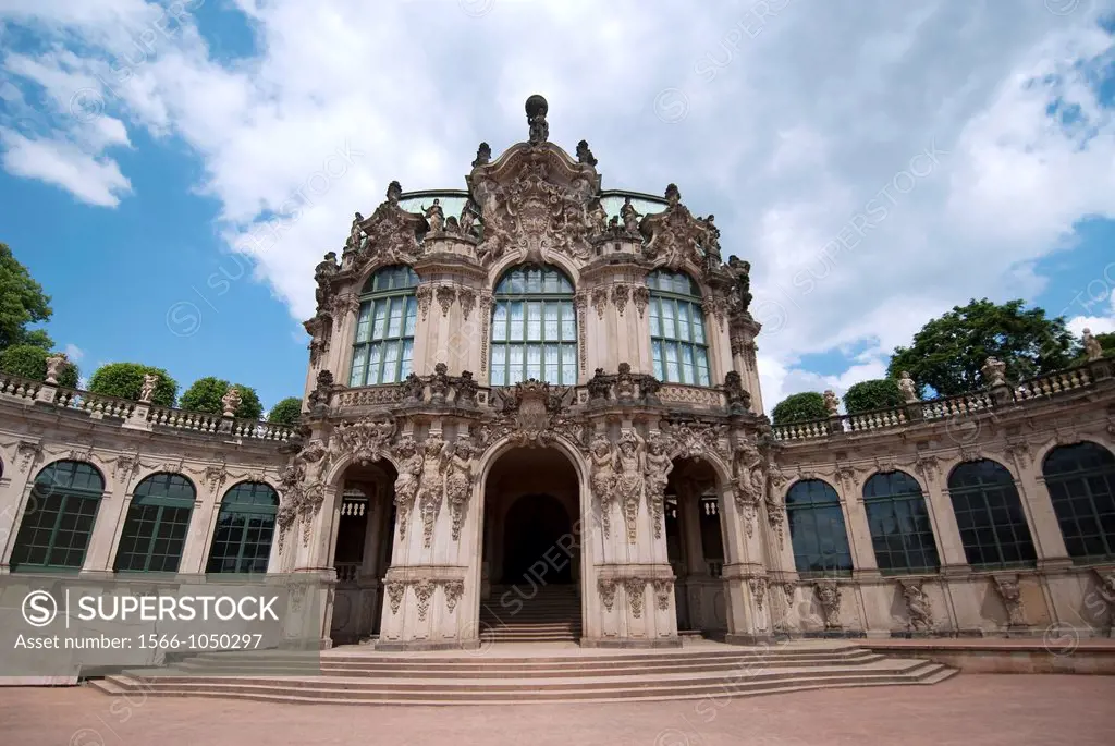 The Baroque Zwinger Palace in Dresden, Germany. The French Pavillon.