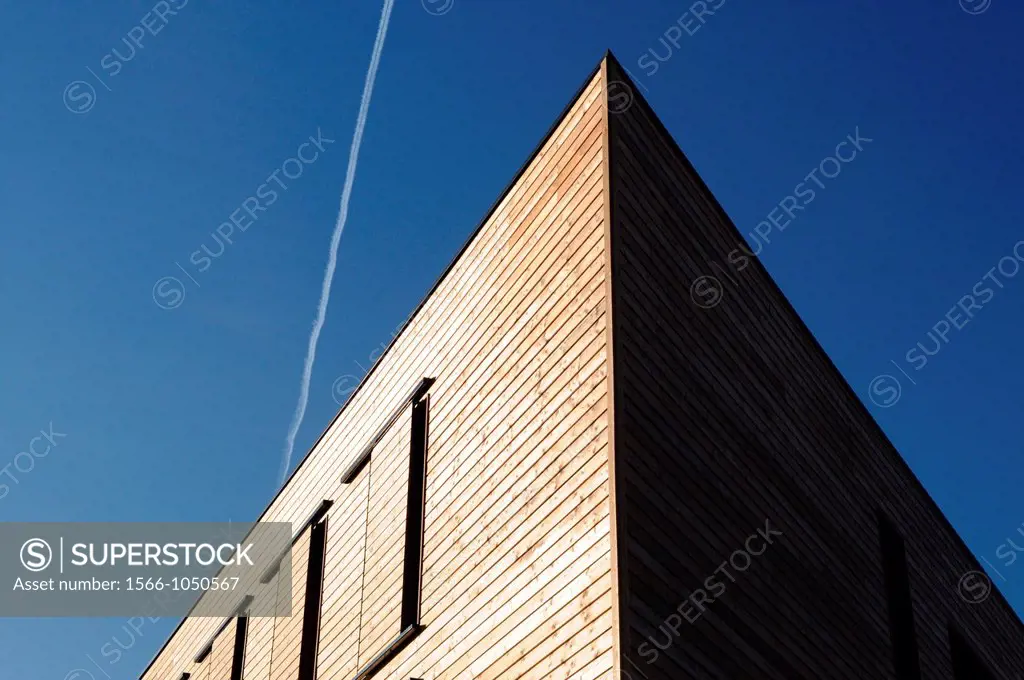 Wooden building, Montreuil, Seine-Saint-Denis, east of Paris,Île-de-France, France.