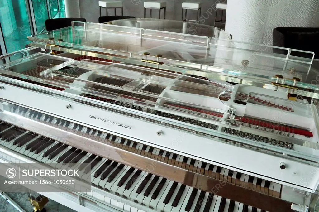 Abu Dhabi, United Arab Emirates: transparent piano at Viceroy Hotel, Yas Island  