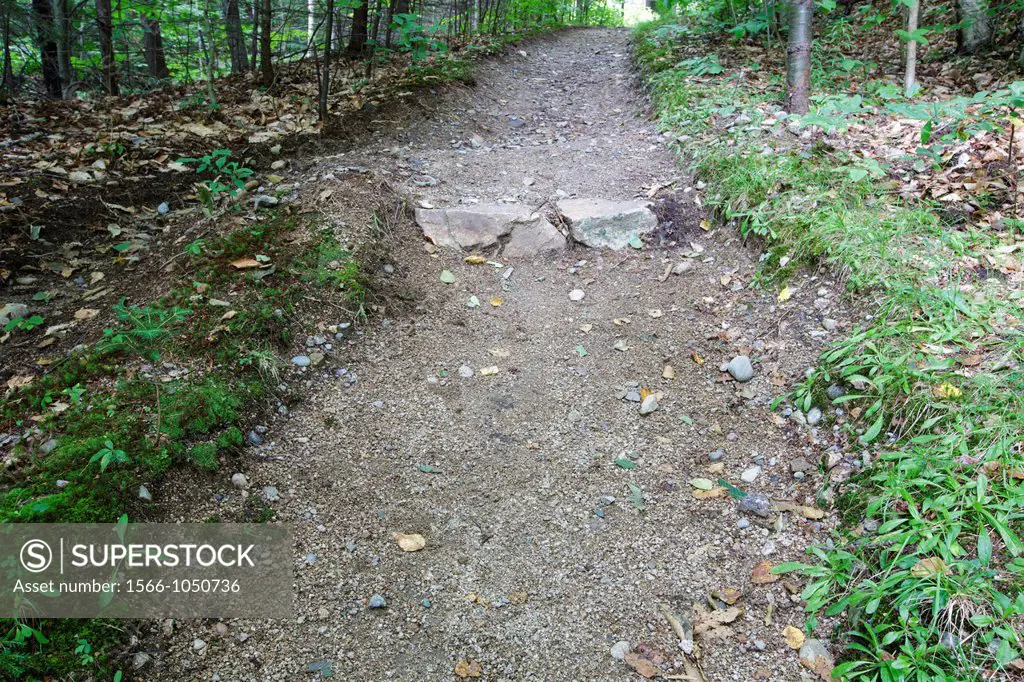 Franconia Notch State Park - Low impact trail work alongthe Mount Pemigewasset Trail in the White Mountains, New Hampahire USA