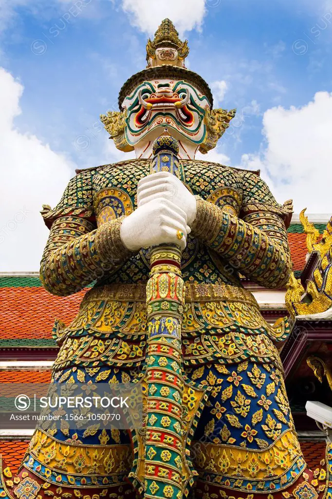 Demon guardian statues  Wat Phra Kaew  Grand palace  Bangkok, Thailand