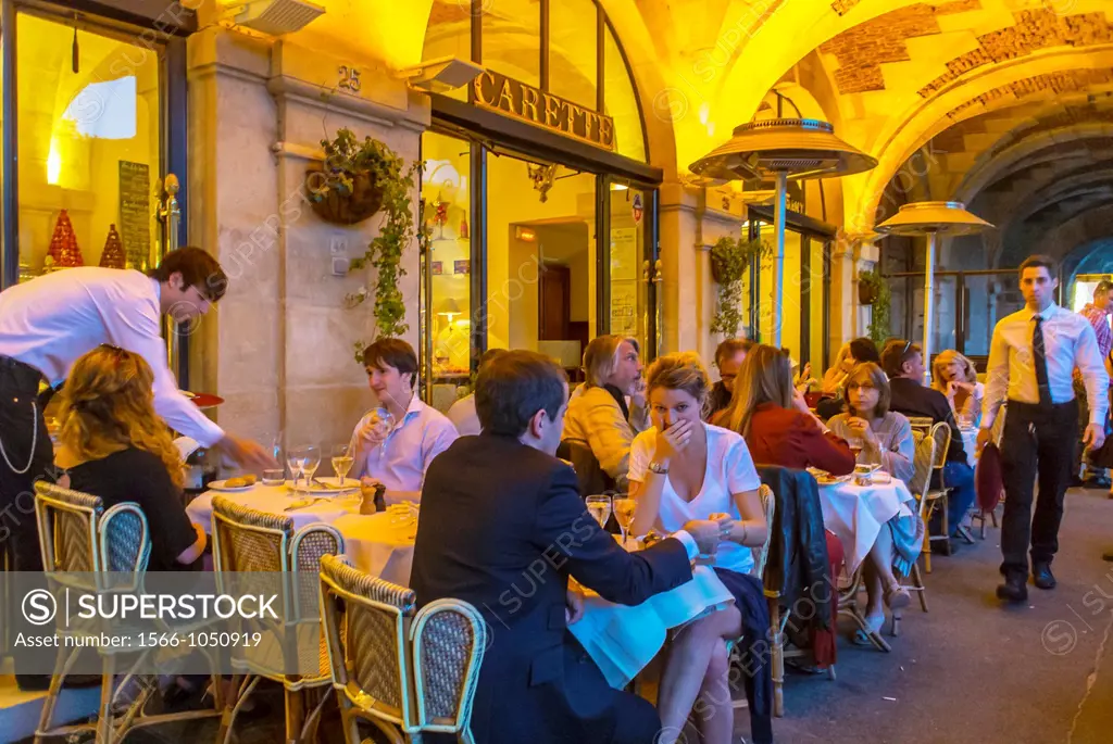 Paris, France, French Bistro, Café Restaurant, Place des Vosges, in the Marais