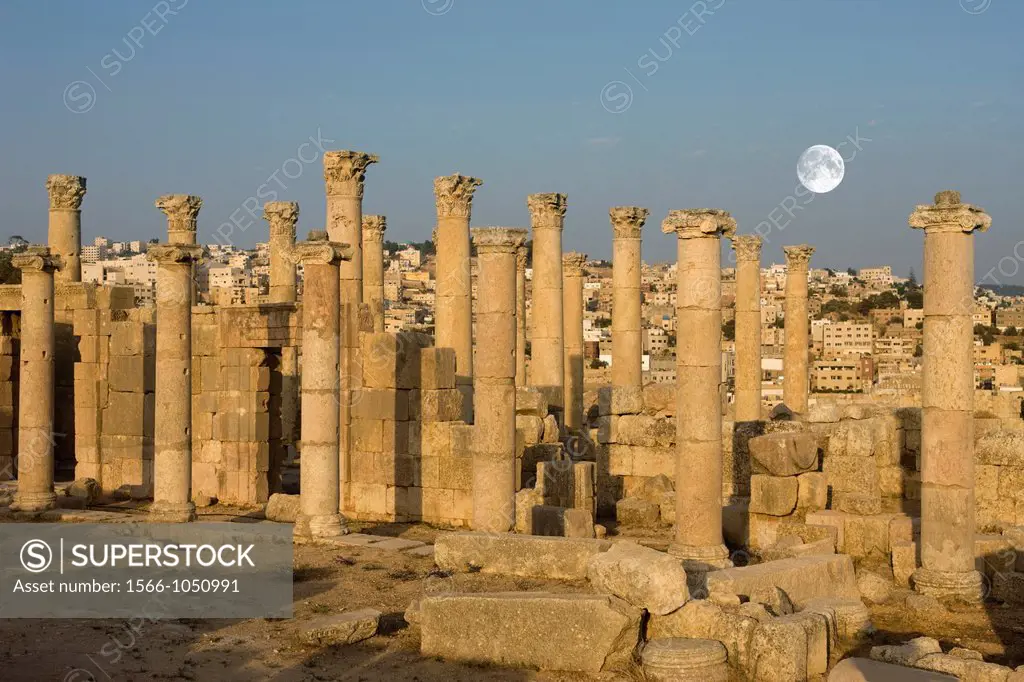 Stone Columns Saint Theodore Church Ruins Jerash Jordan