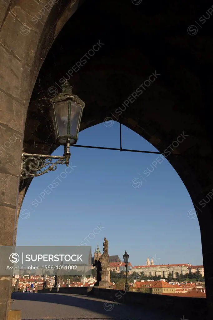 Lantern Old Town Tower King Charles Iv Bridge Prague Czech Republic
