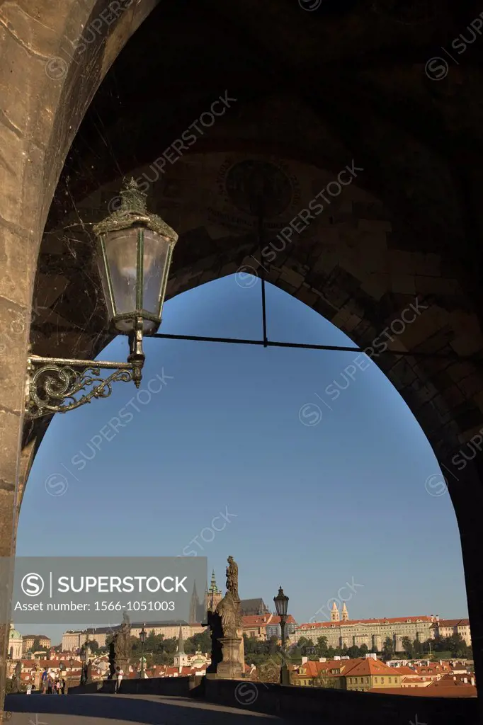 Lantern Old Town Tower King Charles Iv Bridge Prague Czech Republic