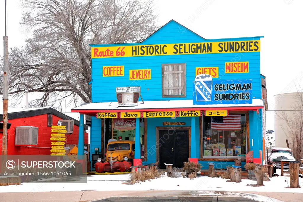 Seligman, Historic Route 66, From Kingman to Seligman, Arizona, USA.