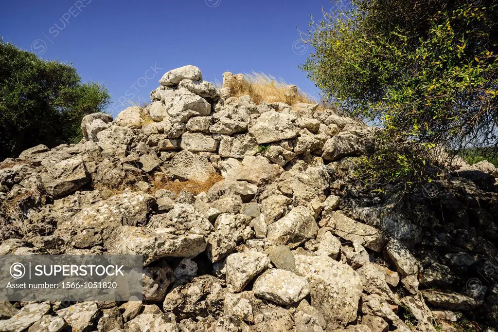 historic site Biniaiet, or San Vicenç D Alcaidús, postalayótica time, 550-123 b. C., Mahon Menorca, Balearic Islands, Spain