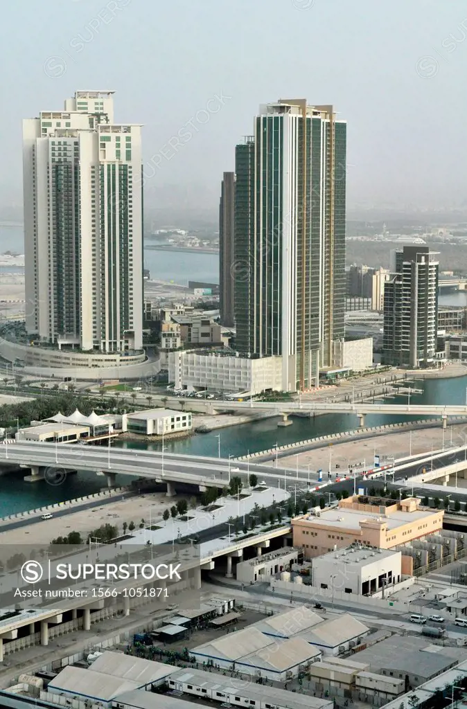 Abu Dhabi, United Arab Emirates: view of the city, from Sowwah Island  