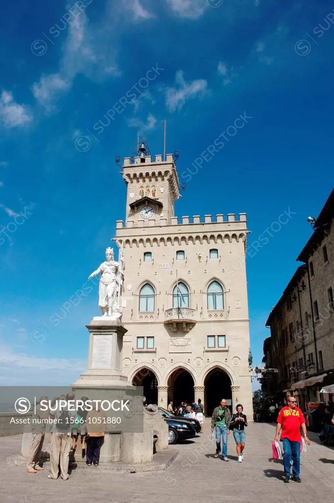 San Marino Republic: Piazza della Libertà, with Palazzo Pubblico  