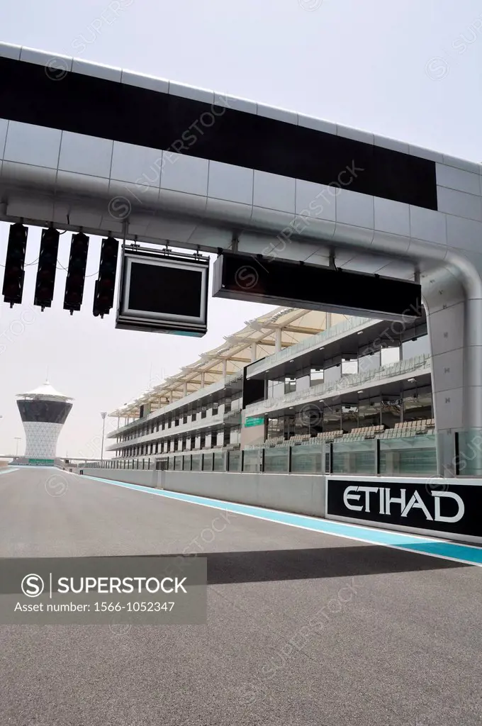 Abu Dhabi, United Arab Emirates: the Formula One Yas Marina Circuit, at Yas Island  