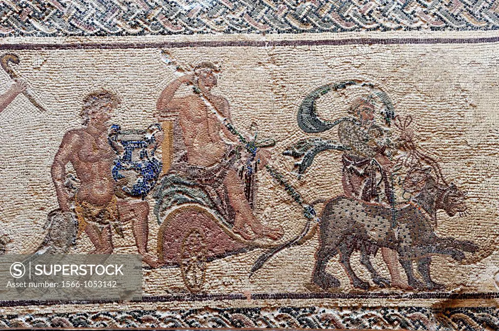 The Triumph of Dionysus, mosaics of the House of Dionysos 2nd-4th century A D, Paphos, Cyprus, Eastern Mediterranean Sea island, Eurasia