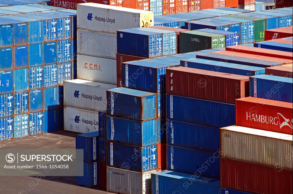 Container terminal and cargo, Salerno harbour, Campania, Italy, Mediterranean, Europe