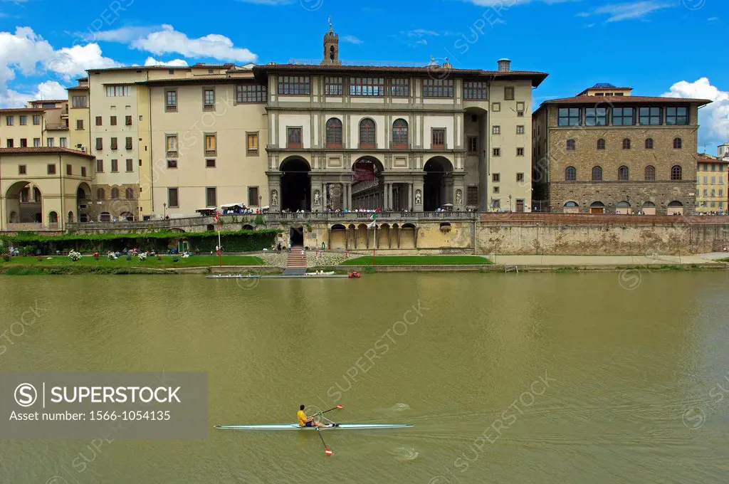 Uffizi Galery, Arno River, Florence, Tuscany, Italy, Europe