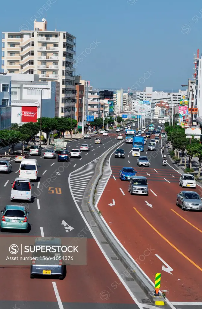 Naha Japan: road traffic along Route 58th