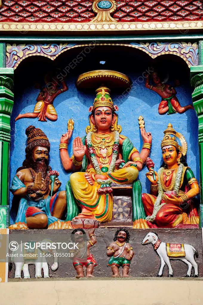 Hindu God Statue in Puducherry temple,Pondicherry,Tamil Nadu,South India,India,Asia
