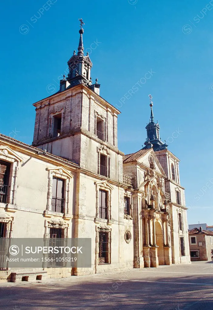 Facade of the church. Nuevo Baztan, Madrid province, Spain.