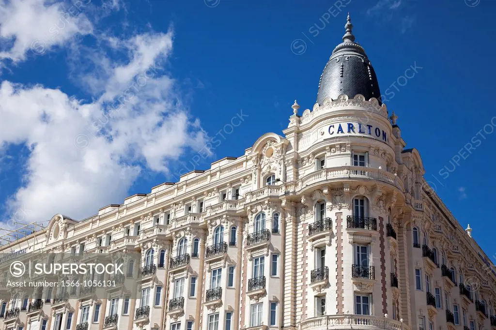 Front facade of the Carlton Hotel, Cannes, Cote d´Azur, France