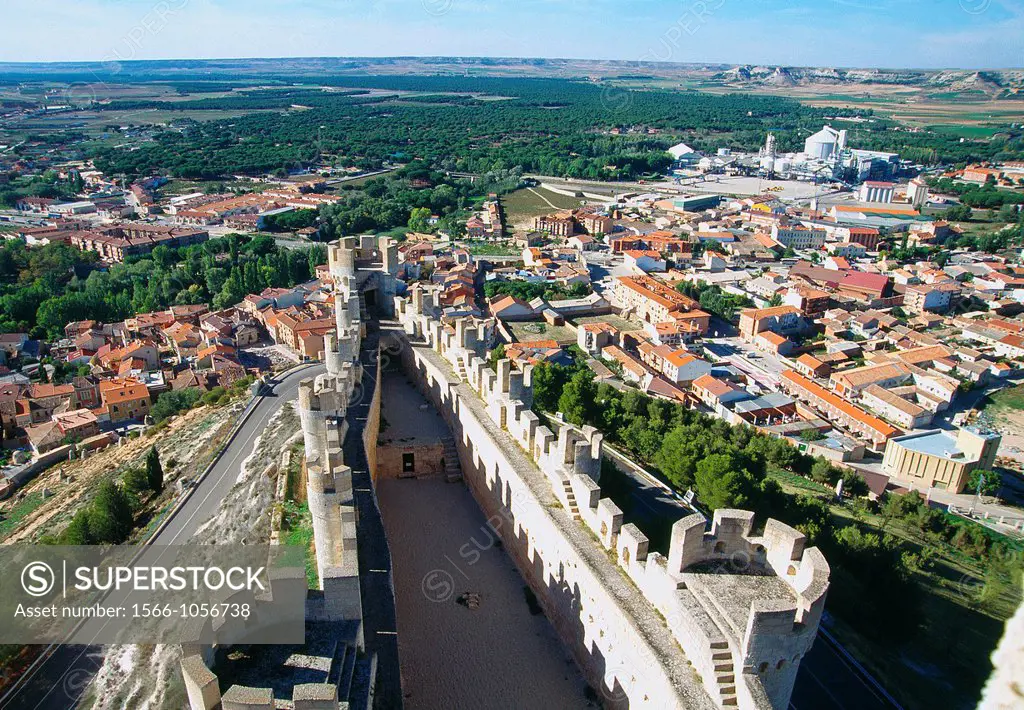 Overview from the castle. Peñafiel, Valladolid province, Castilla Leon, Spain.