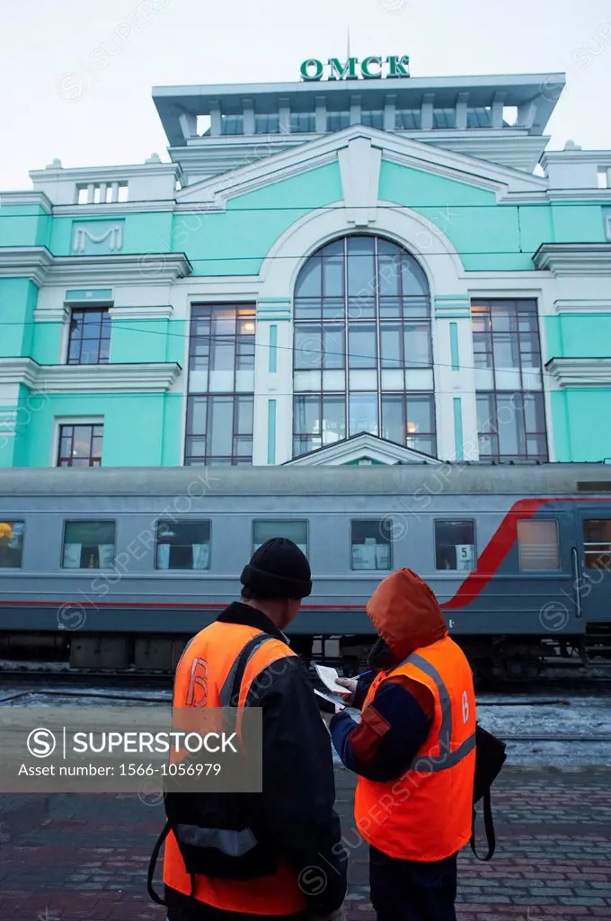 Russia, Omsk oblast, Omsk, 25 minutes stop, railway station, Trans-Siberian line