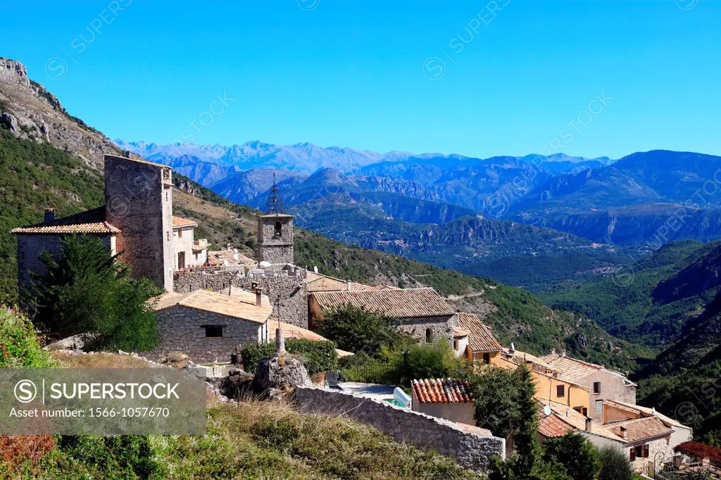 The village of Bezaudun les Alpes, Alpes-Maritimes, French riviera, Provence-Alpes-Côte d´Azur, France