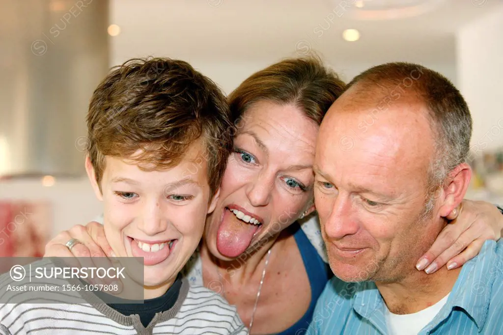 Family grimacing