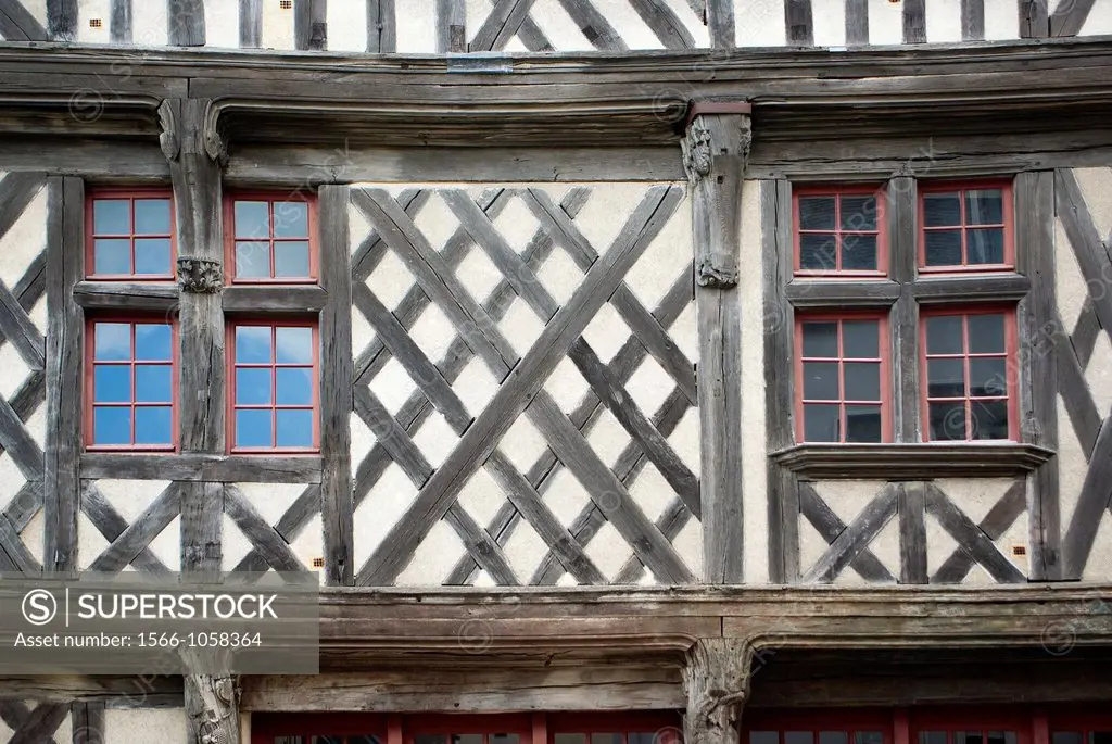 Sample of wall finishings in houses of Chartres, Eure-et-Loir, Centre, France