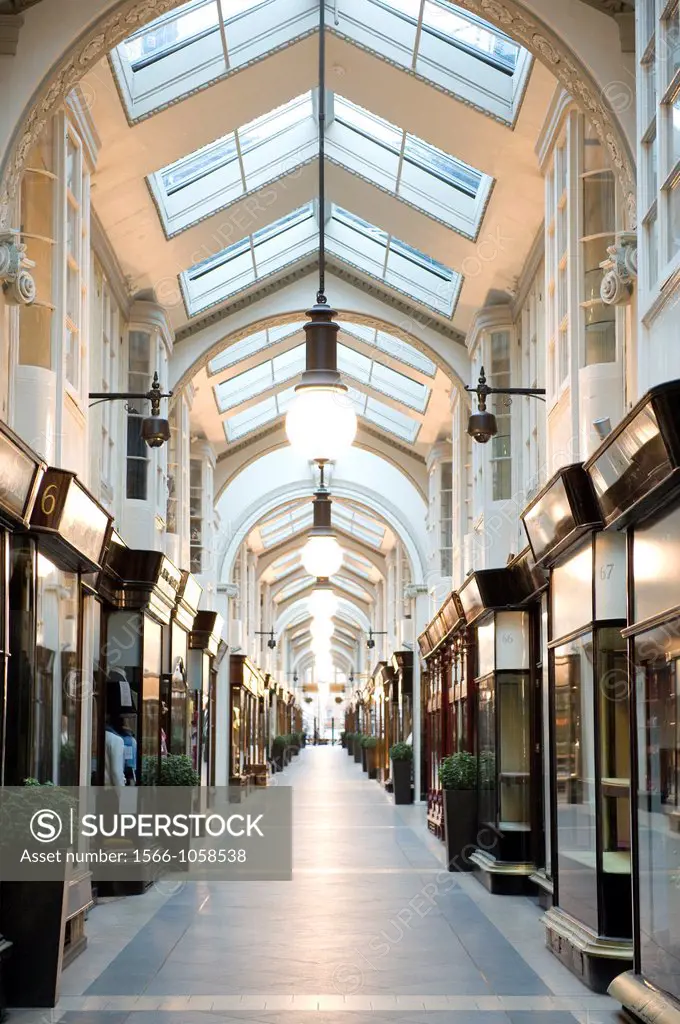 The Burlington Arcade, the first shopping mall in London, England