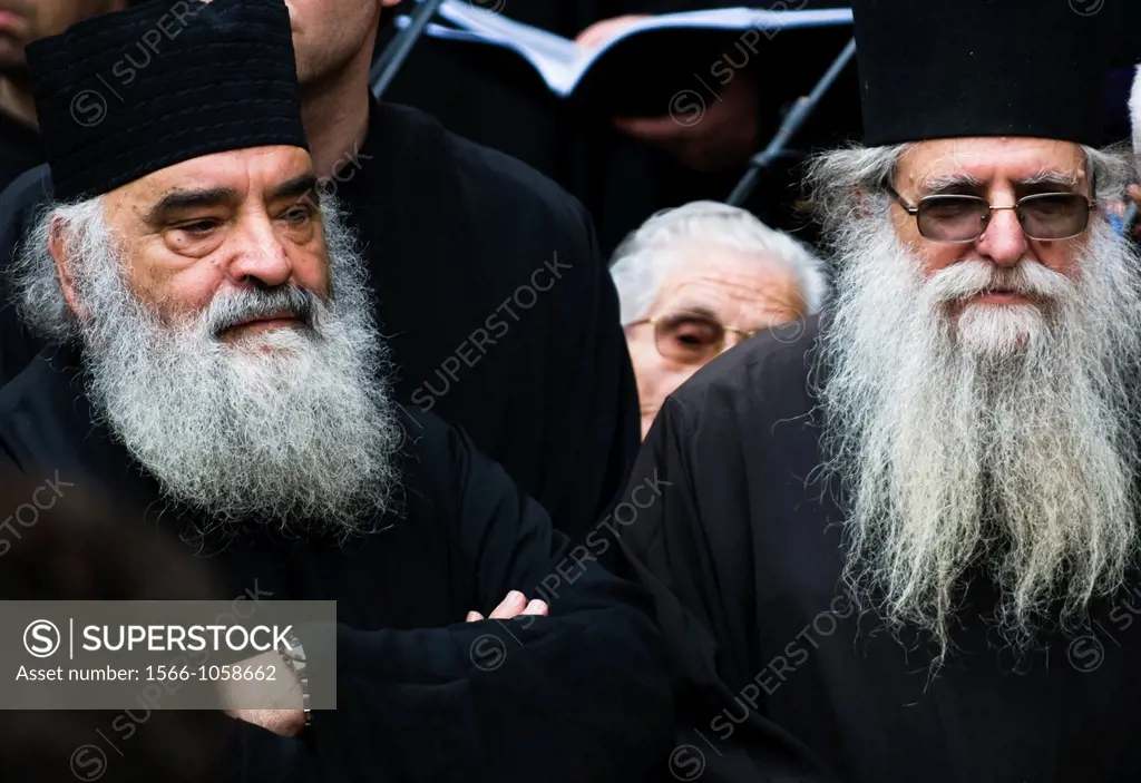 portraits of Orthodox priests in the old city of Jerusalem