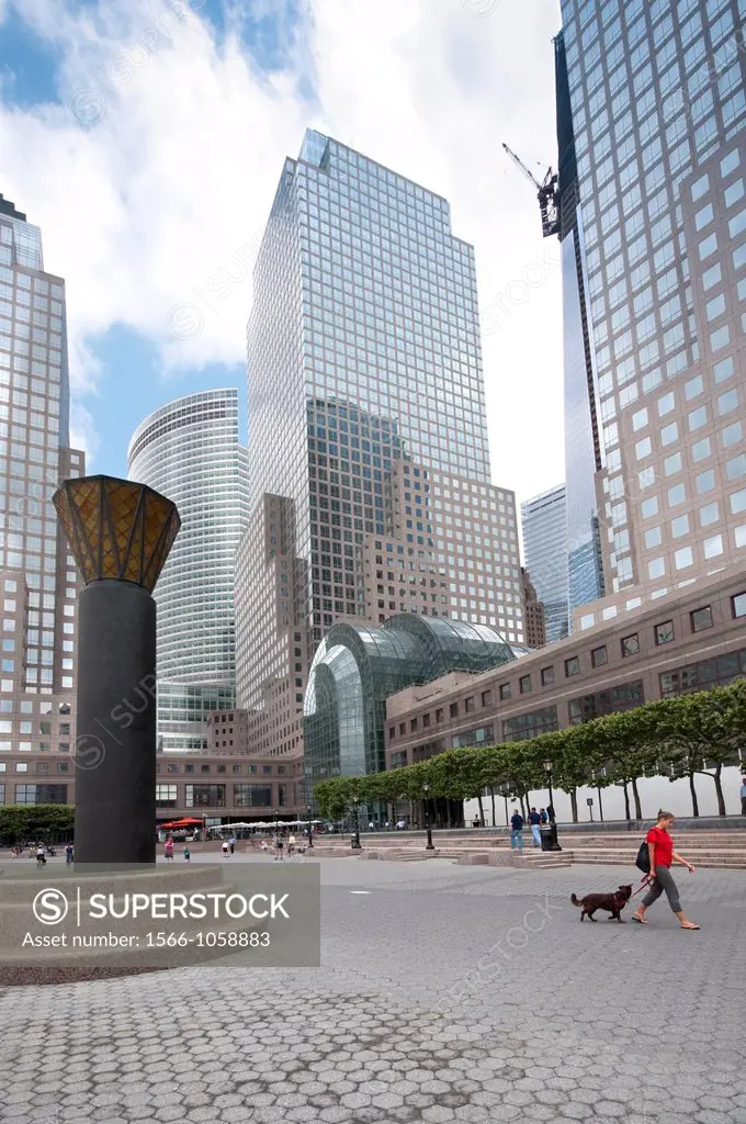 USA, New York City, Manhattan, the Winter Garden Pavillon of the World Financial Center