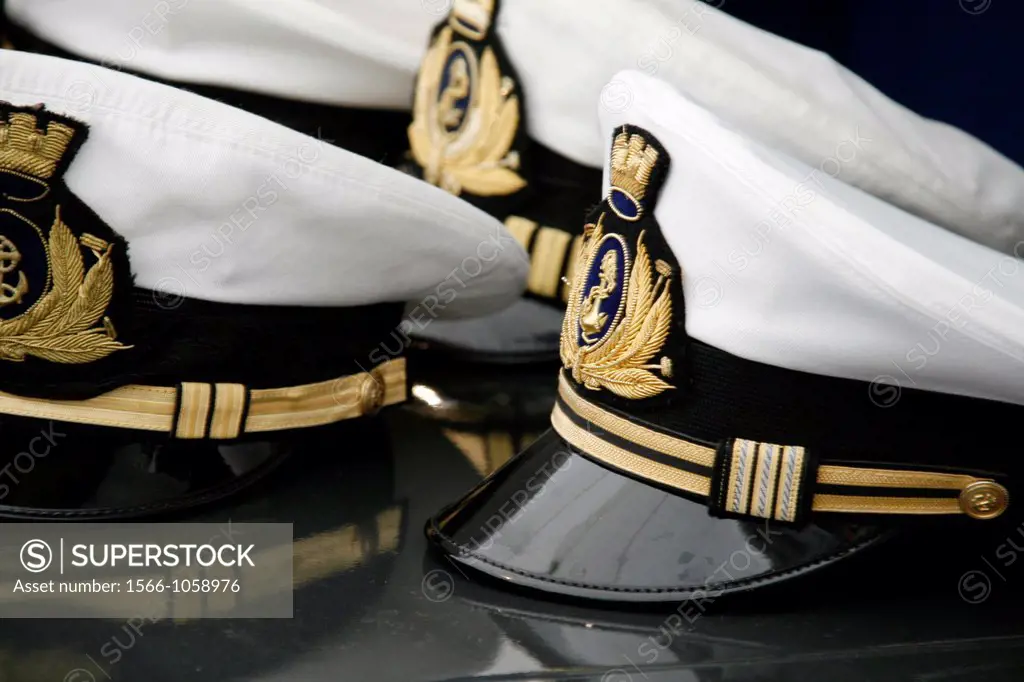 italian navy hats at military open day to public