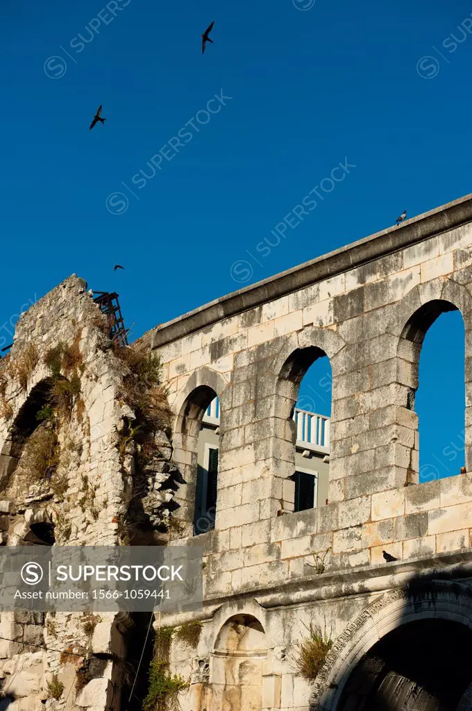 Walls of the Peristyle area, Split, region of Dalmatia, Croatia, Europe