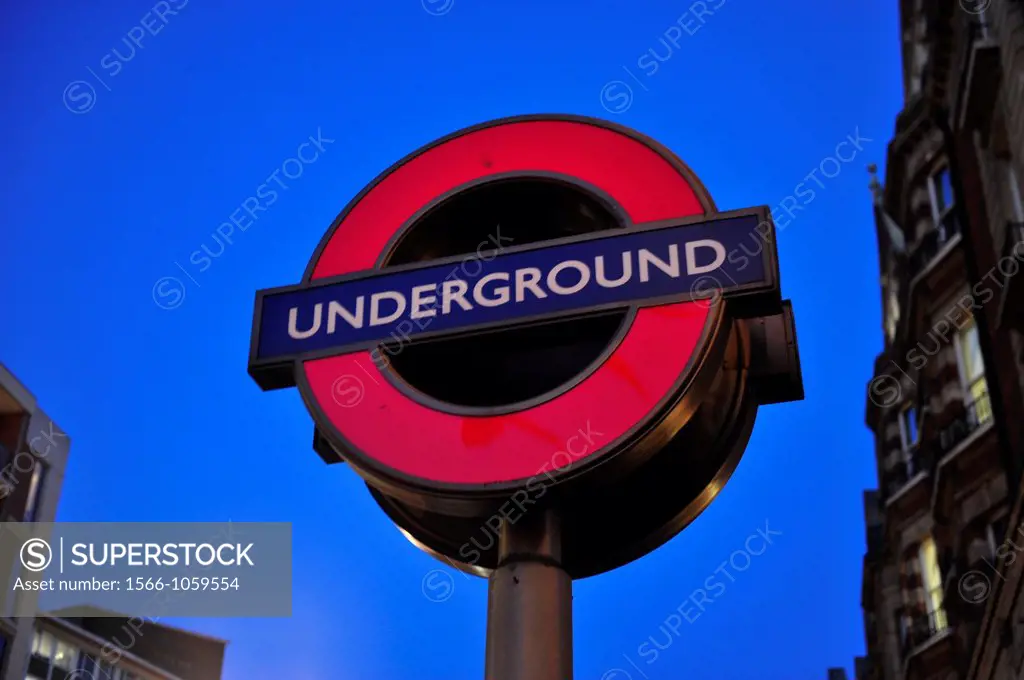 Underground subway sign station in London,England,United Kingdom