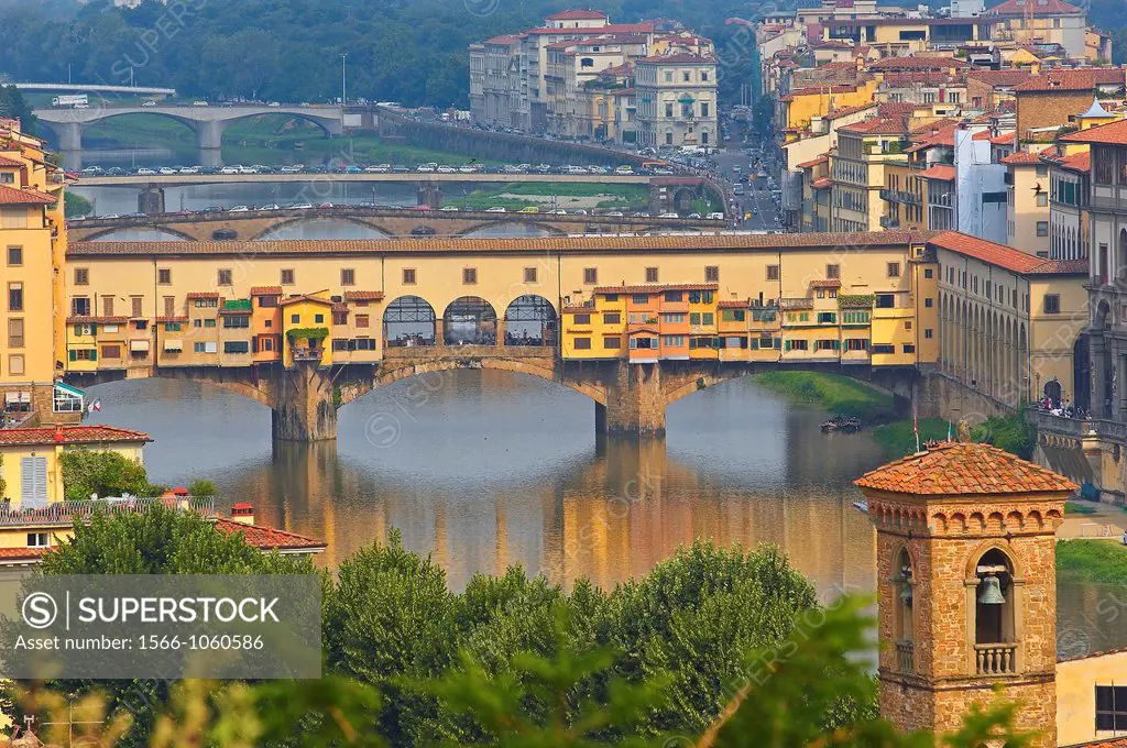 Ponte Vecchio, Arno River, Florence, Tuscany, Italy, Europe