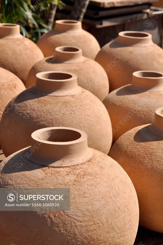 Yomitan, Okinawa, Japan: terracotta pots, in a pottery atelier, in Zakimi village    