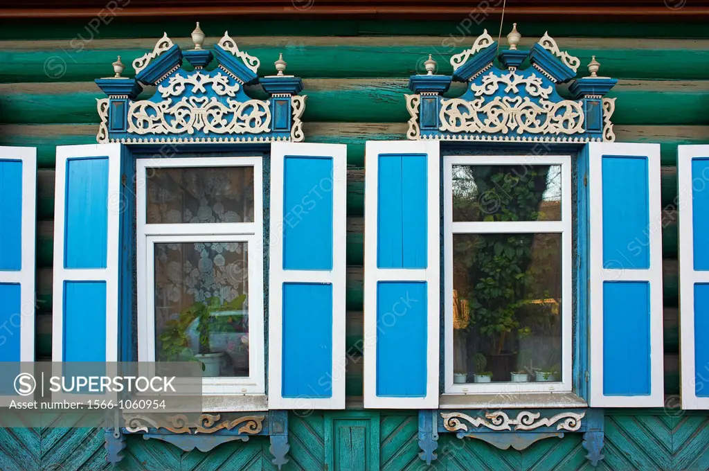 Russia, Siberia, Irkutsk, wooden architecture from 19 century