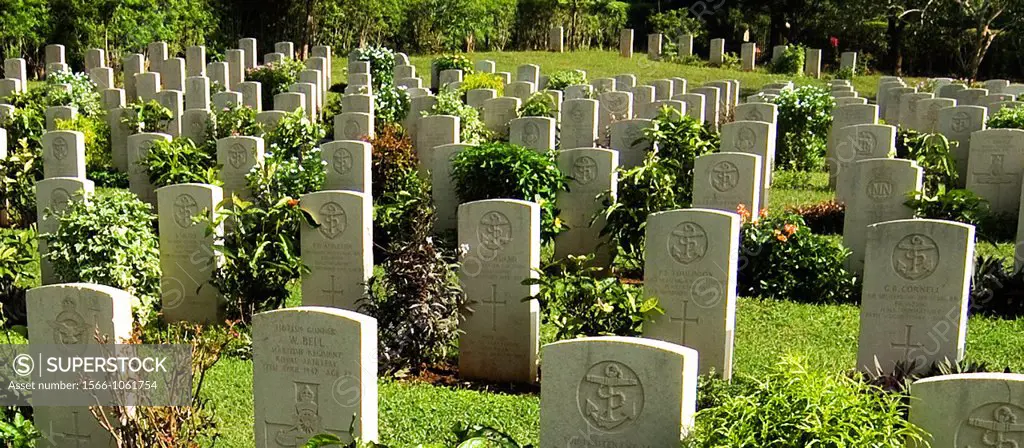 The commonwealth war cemetery near Trincomalee in eastern Sri Lanka