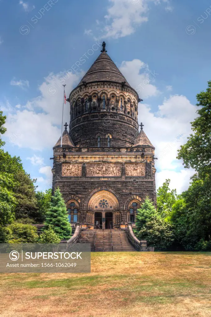 The exterior of the James A Garfield Monument located in Lake View Cemetery in Cleveland, Ohio  The monument is the final resting place of Mr Garfield...