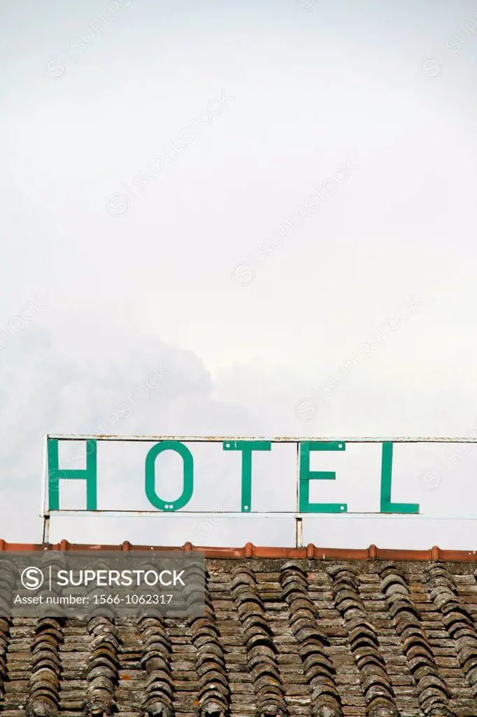 hotel sign on property roof top