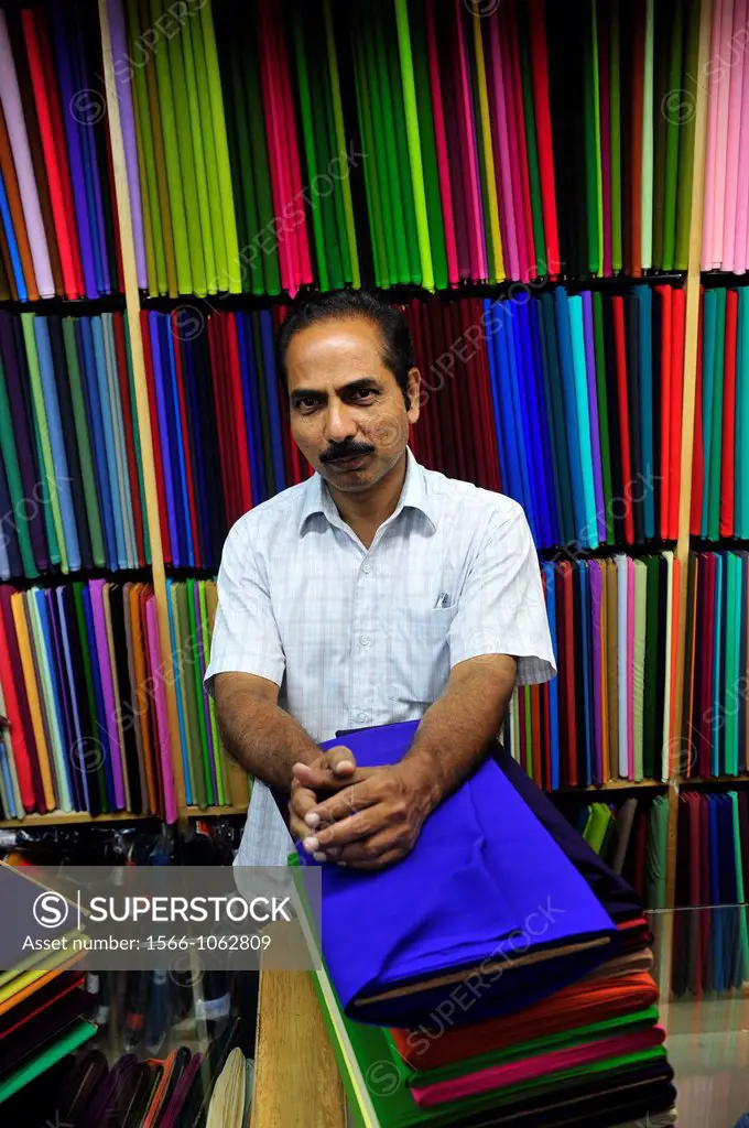 Colorful fabrics for sale in Madurai, South India,India,Asia