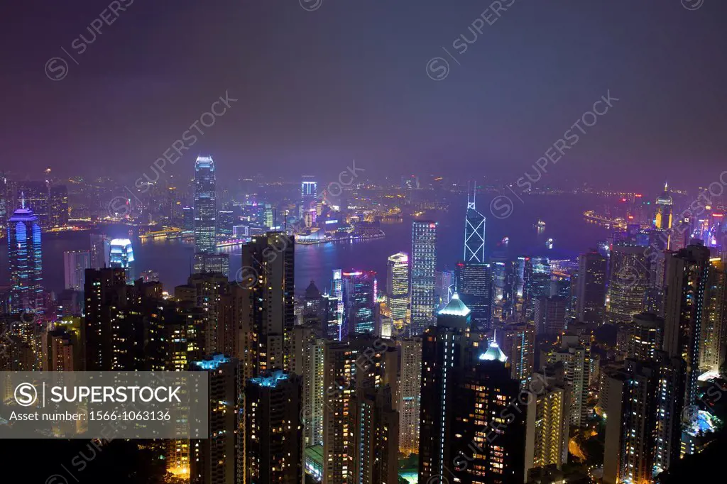 Hong Kong cityscape from the Peak at night