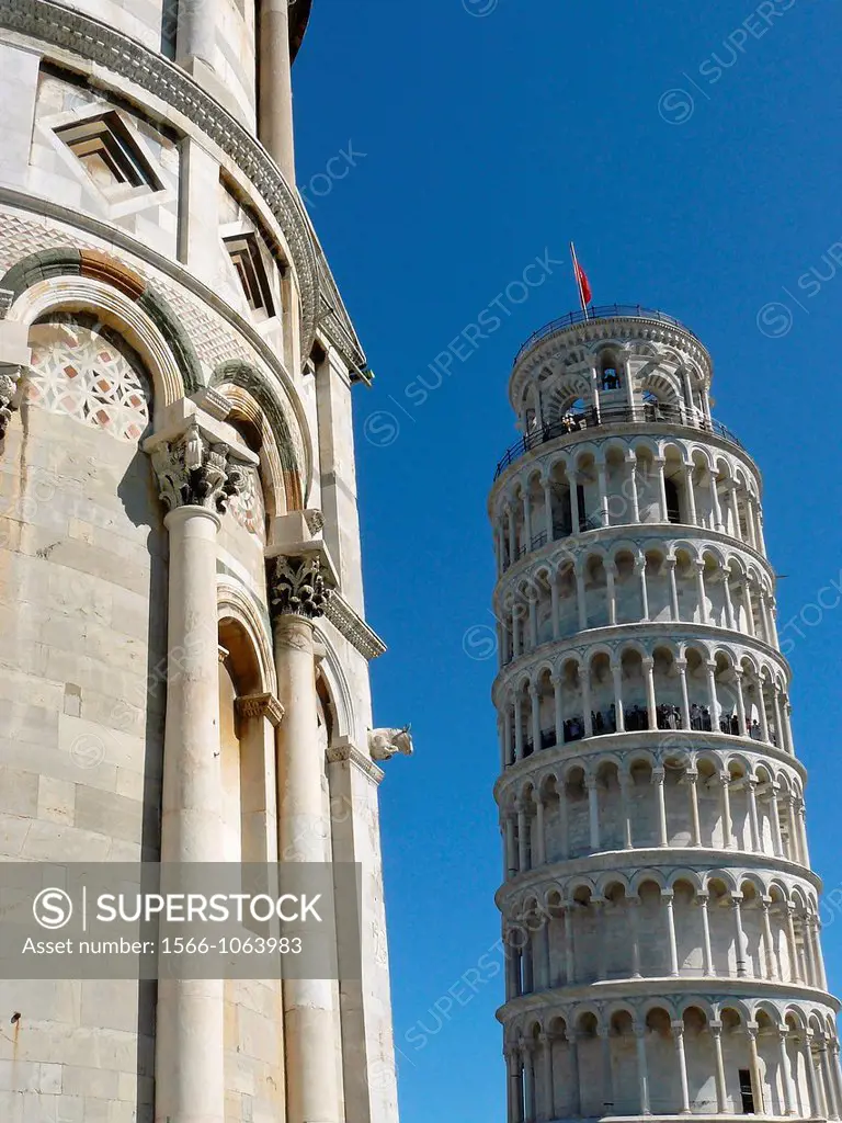 Pisa Italy  Leaning Tower of Pisa in the Square of Miracles in Pisa