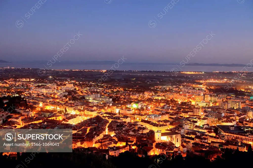City lights of Hyères, Var, French Riviera, Provence-Alpes-Côte d´Azur, France