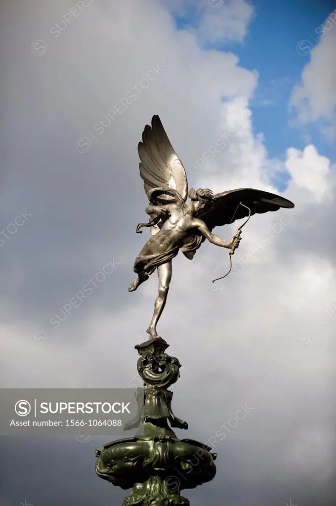 The Archer perched on top of the Shaftesbury Monument Memorial Fountain